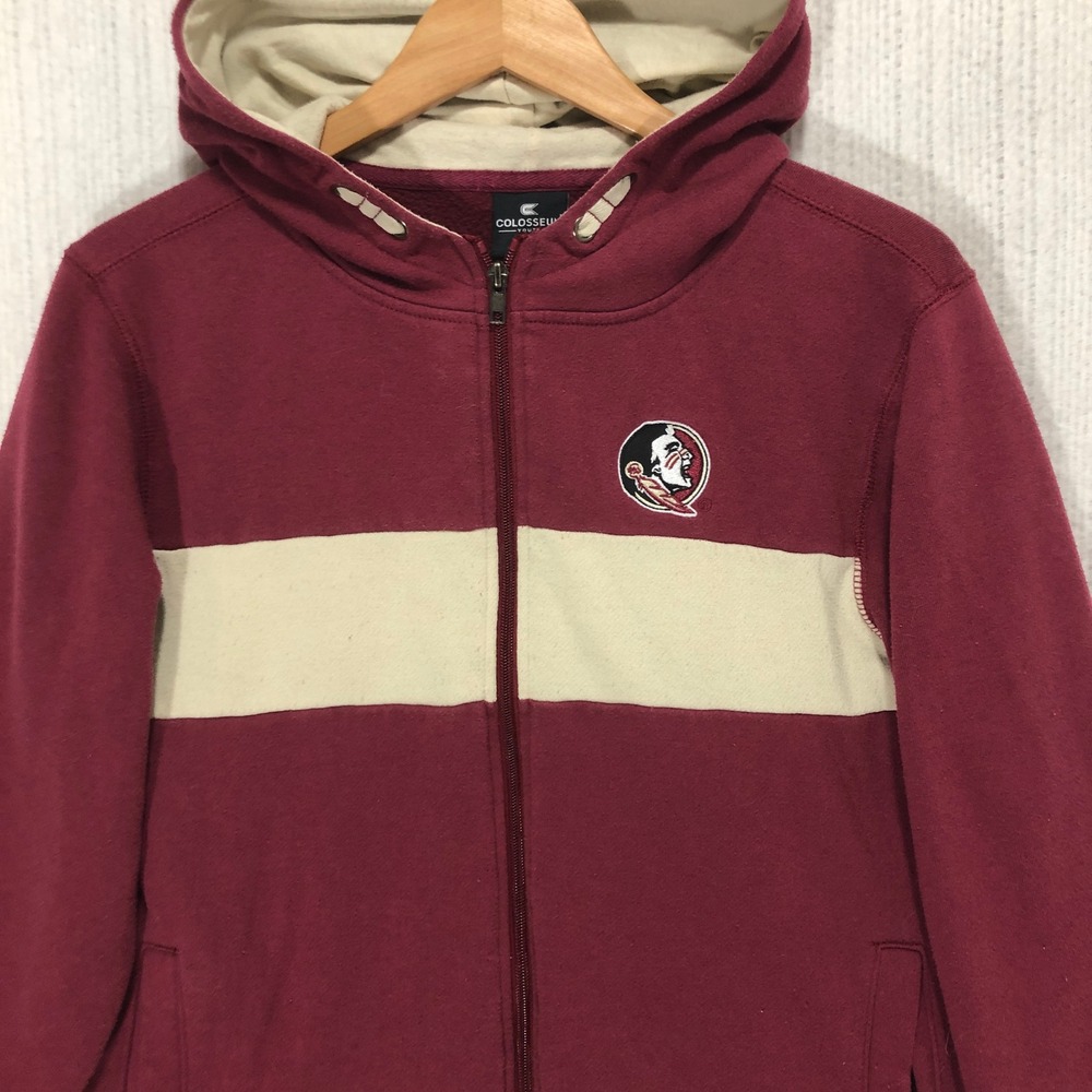 Colosseum Youth Florida State Seminoles Hoodie Full Zip Maroon FSU College NCAA